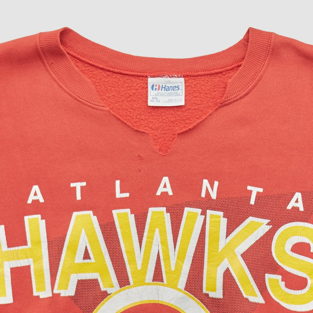 Atlanta Hawks Hanes 90s Pullover Sweatshirt Red Vintage - NBA