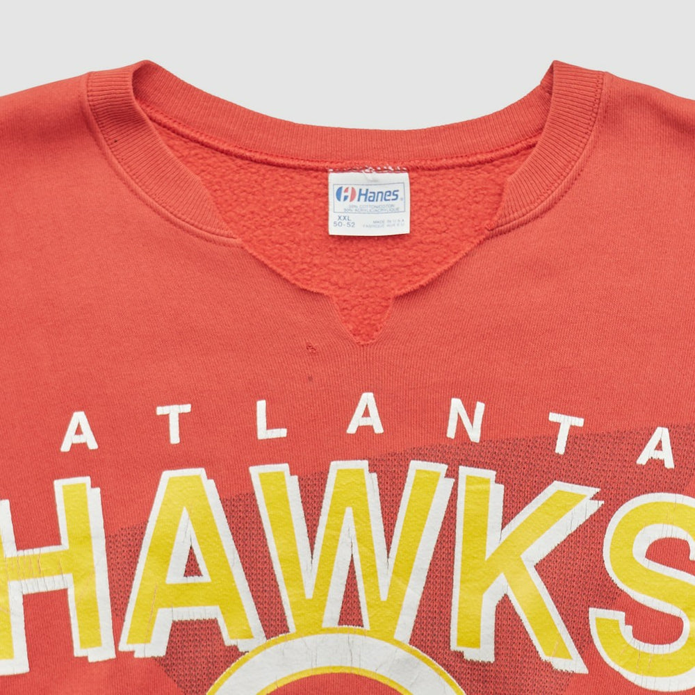 Atlanta Hawks Hanes 90s Pullover Sweatshirt Red Vintage - NBA