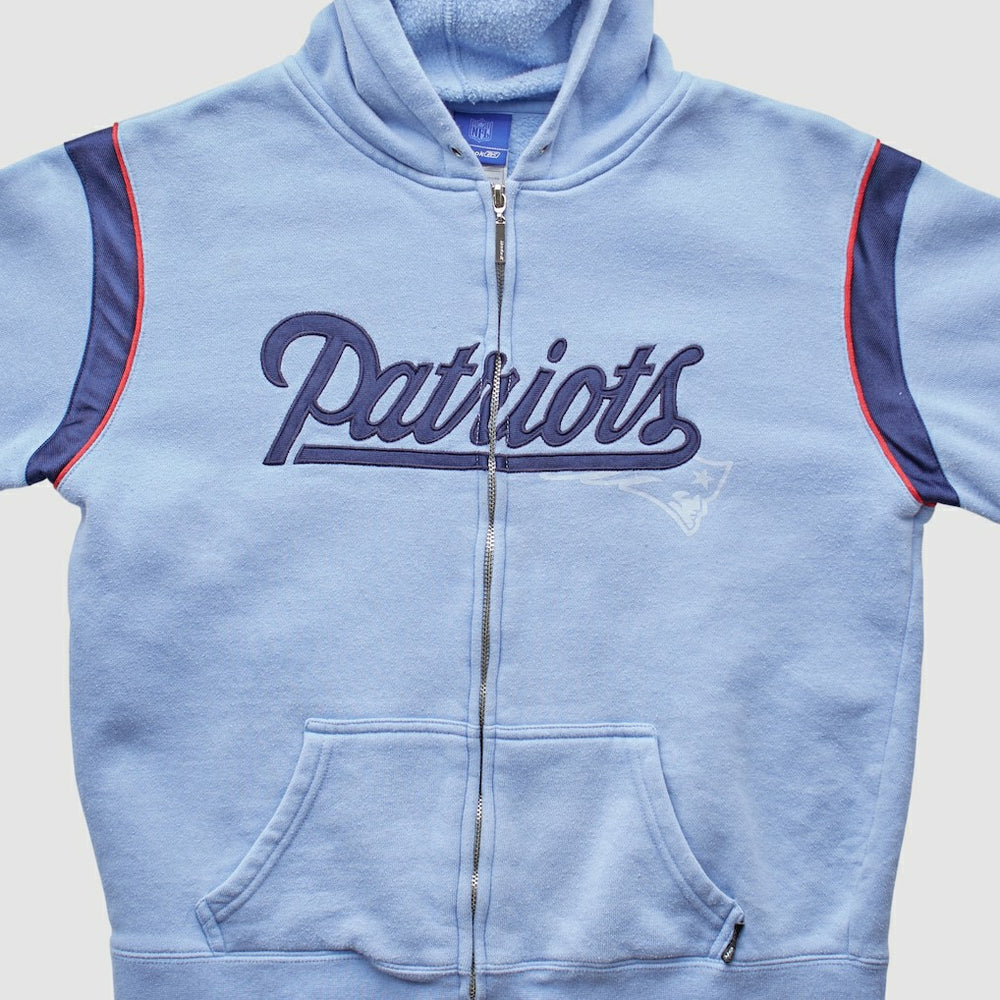 New England Patriots Reebok 2000s Hooded Full Zip Sweatshirt Light Blue Vintage | Fanatics