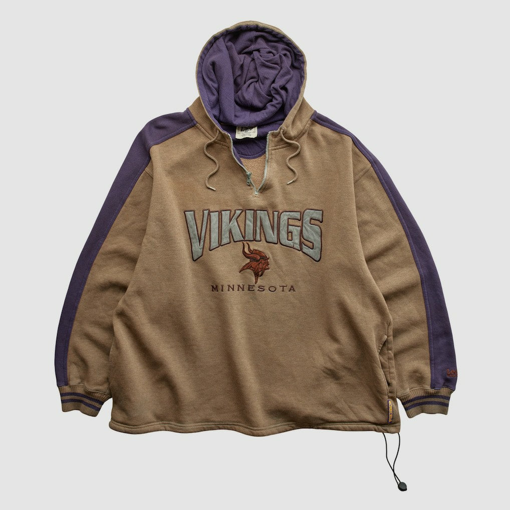 Minnesota Vikings Lee Sport 90s Hooded 1/4 Zip Sweatshirt Clay Vintage | Fanatics