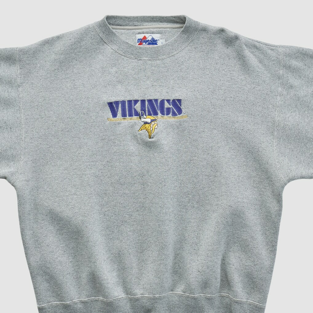 Minnesota Vikings Majestic 2000s Pullover Sweatshirt Heather Gray Vintage | Fanatics