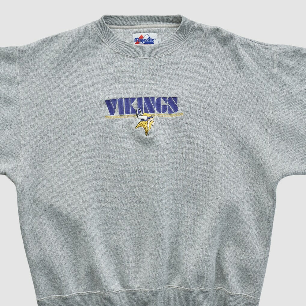 Minnesota Vikings Majestic 2000s Pullover Sweatshirt Heather Gray Vintage | Fanatics