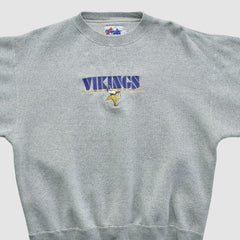 Minnesota Vikings Majestic 2000s Pullover Sweatshirt Heather Gray Vintage | Fanatics
