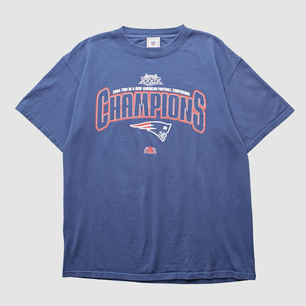 New England Patriots NFL 2004 T-shirt Blue Vintage | Fanatics