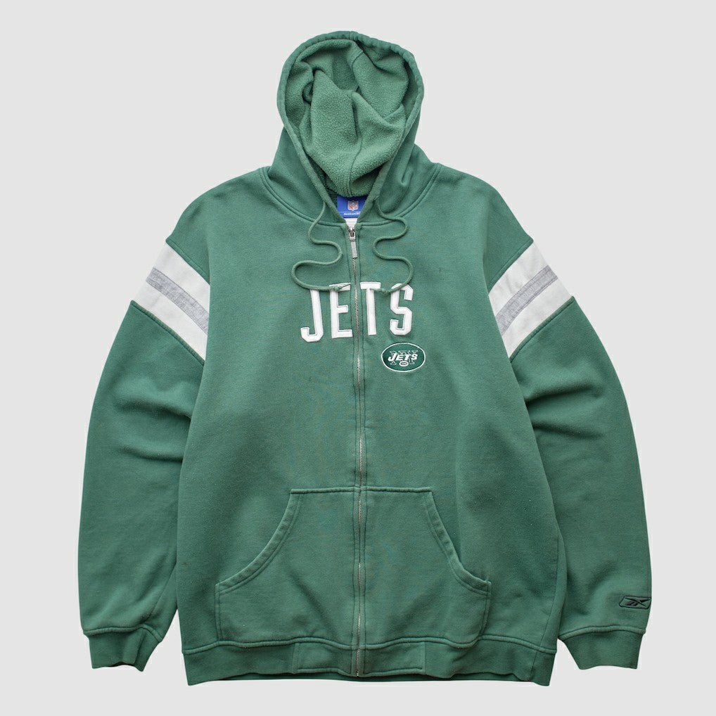 New York Jets Reebok 2000s Hooded Full Zip Sweatshirt Green Vintage | Fanatics