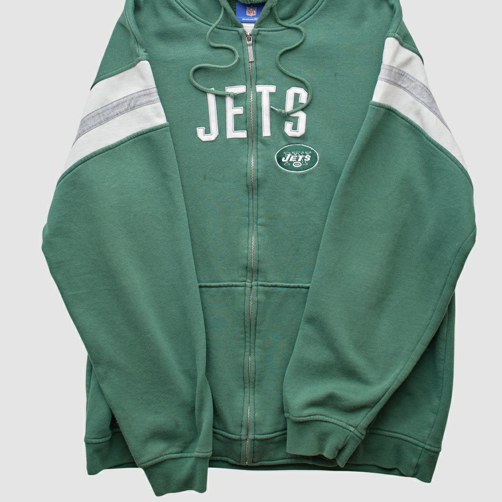 New York Jets Reebok 2000s Hooded Full Zip Sweatshirt Green Vintage | Fanatics