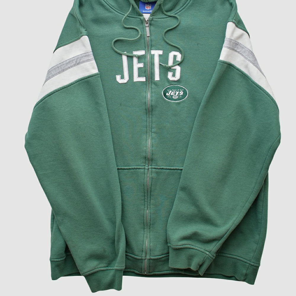 New York Jets Reebok 2000s Hooded Full Zip Sweatshirt Green Vintage | Fanatics