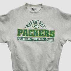 Green Bay Packers Lee Sport 90s Pullover Sweatshirt Heather Gray Vintage | Fanatics