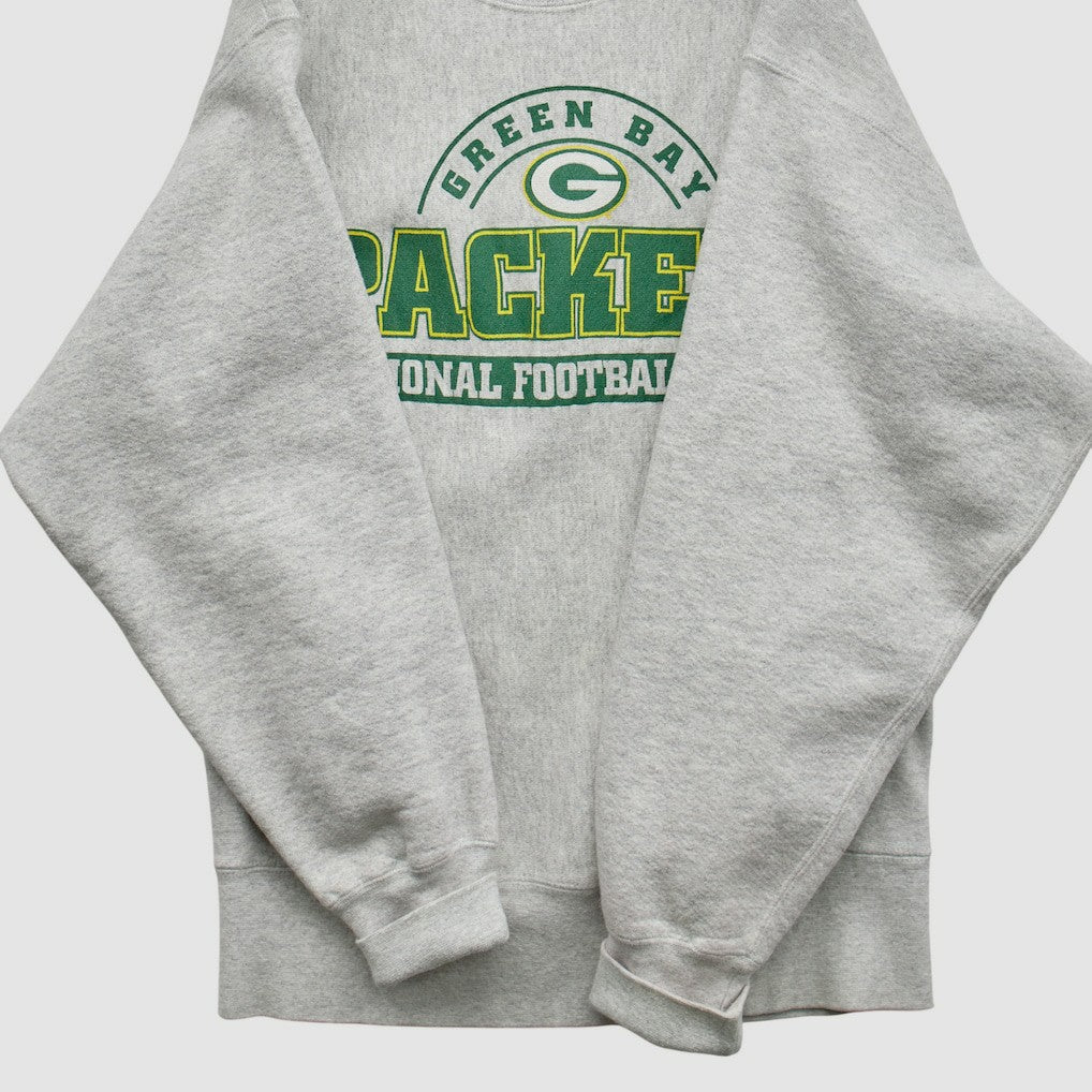 Green Bay Packers Lee Sport 90s Pullover Sweatshirt Heather Gray Vintage | Fanatics