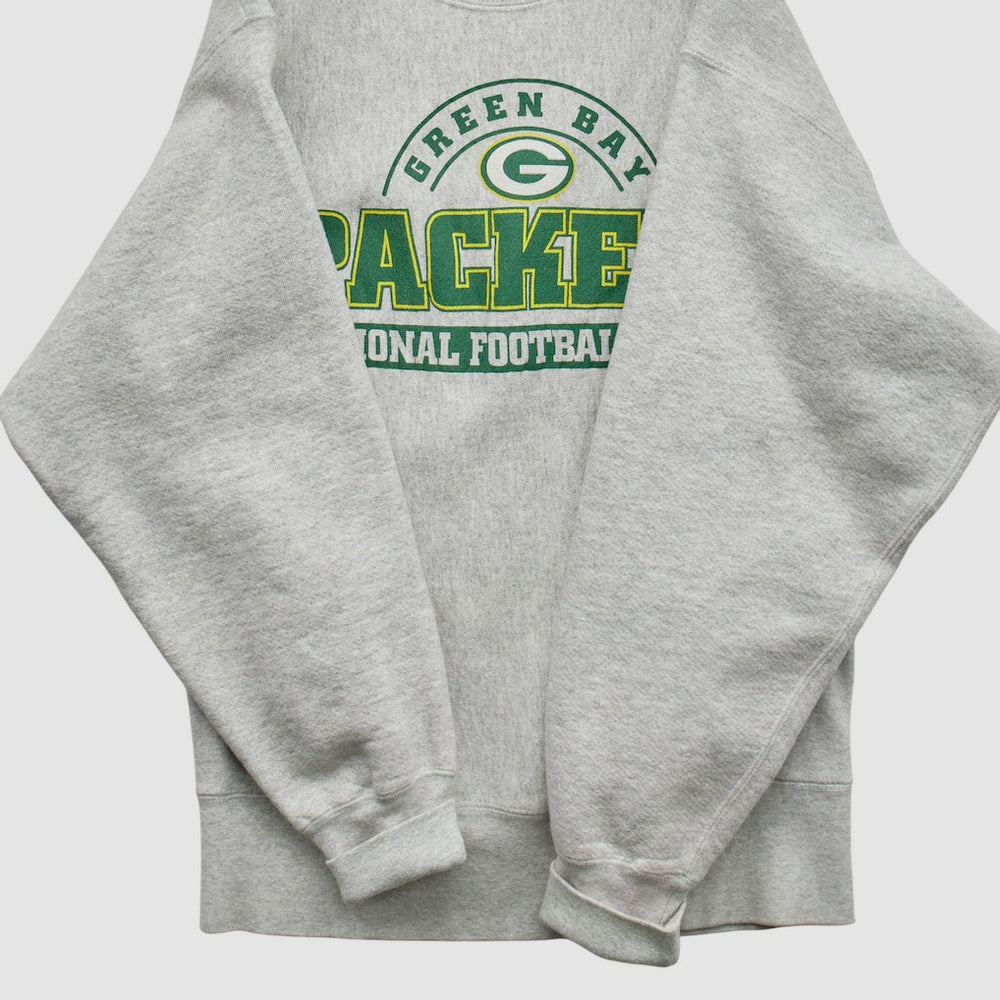 Green Bay Packers Lee Sport 90s Pullover Sweatshirt Heather Gray Vintage | Fanatics