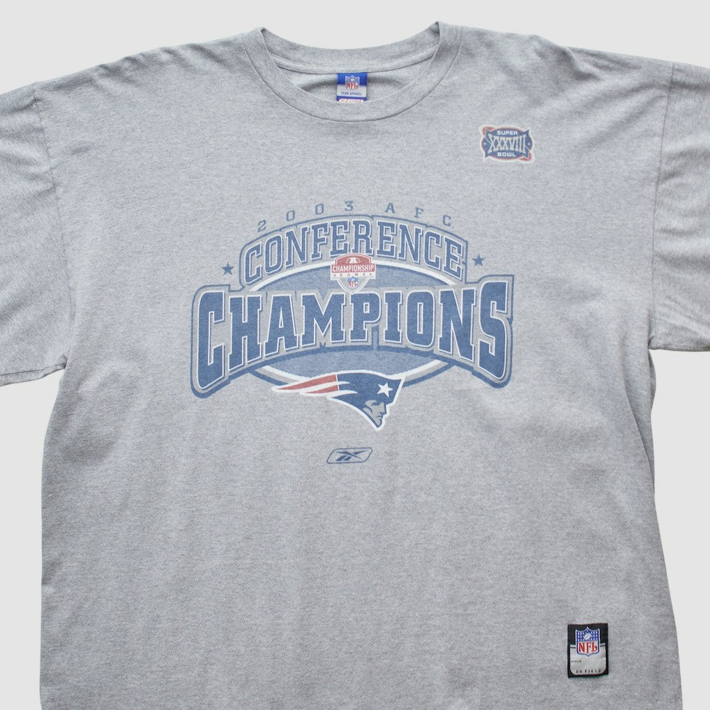 New England Patriots Reebok 2003 Long Sleeve T-shirt Heather Gray Vintage | Fanatics