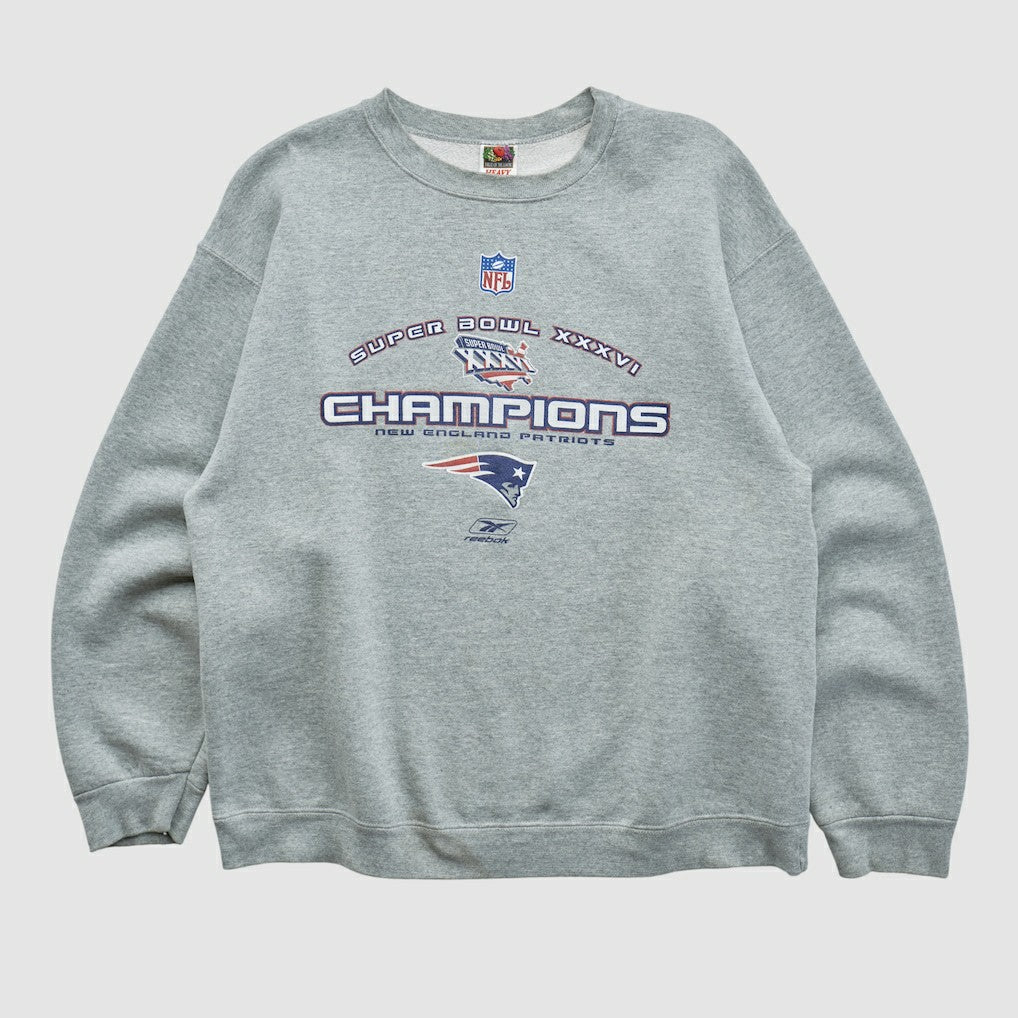 Super Bowl XXXVI Fruit of The Loom 2002 Pullover Sweatshirt Heather Gray Vintage | Fanatics