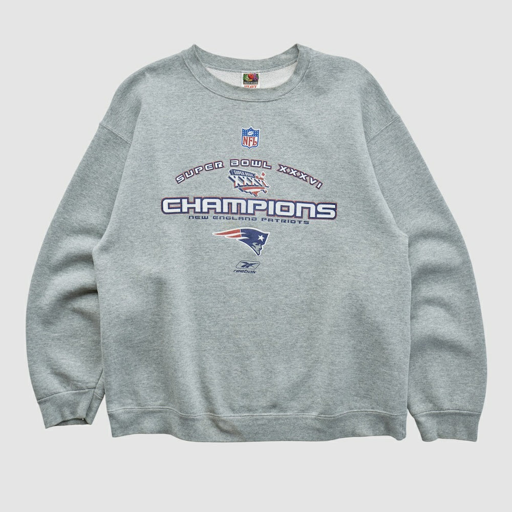 Super Bowl XXXVI Fruit of The Loom 2002 Pullover Sweatshirt Heather Gray Vintage | Fanatics