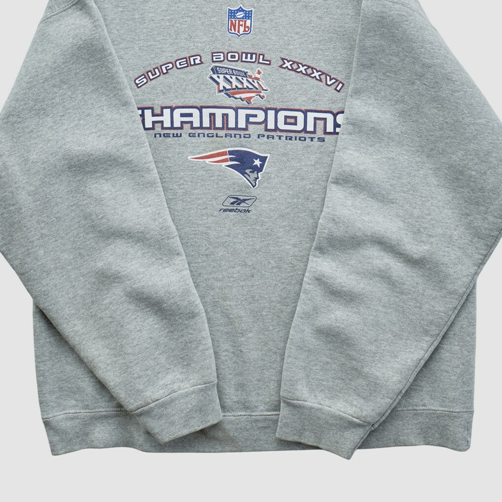 Super Bowl XXXVI Fruit of The Loom 2002 Pullover Sweatshirt Heather Gray Vintage | Fanatics