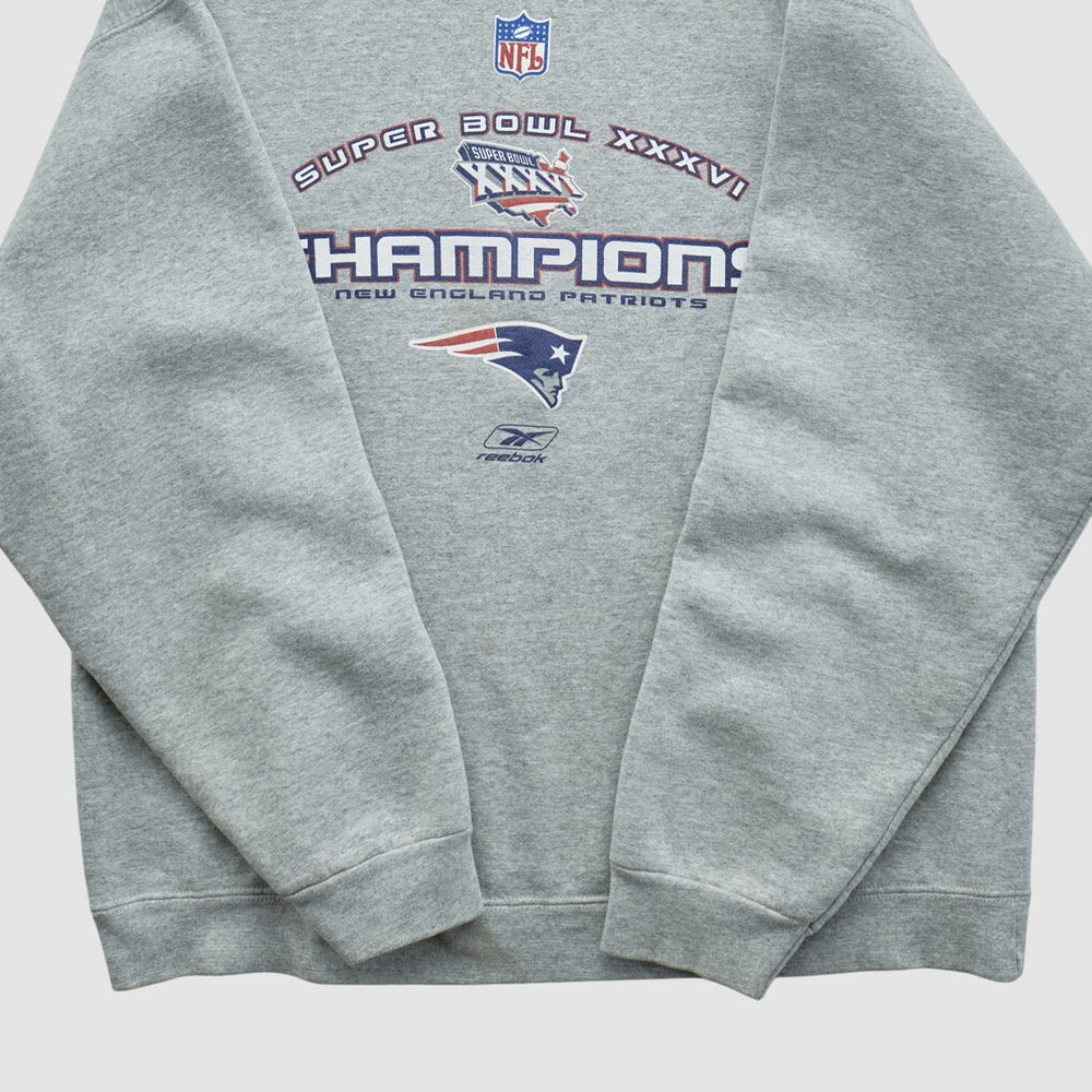 Super Bowl XXXVI Fruit of The Loom 2002 Pullover Sweatshirt Heather Gray Vintage | Fanatics
