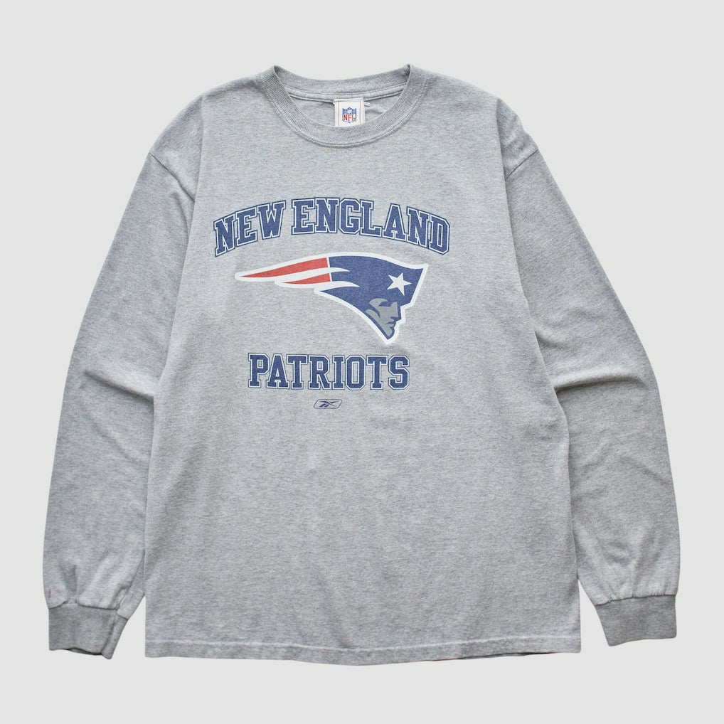 New England Patriots Reebok 2000s Long Sleeve T-shirt Heather Gray Vintage | Fanatics