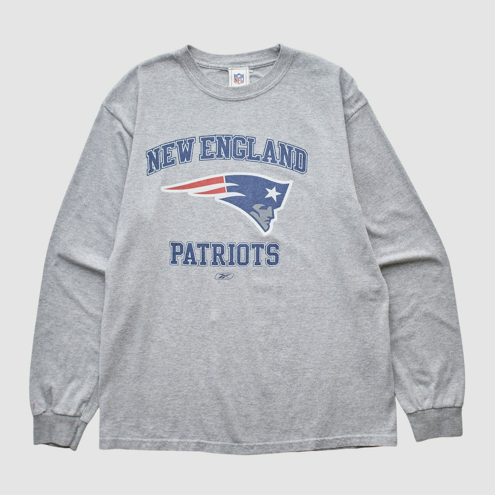 New England Patriots Reebok 2000s Long Sleeve T-shirt Heather Gray Vintage | Fanatics