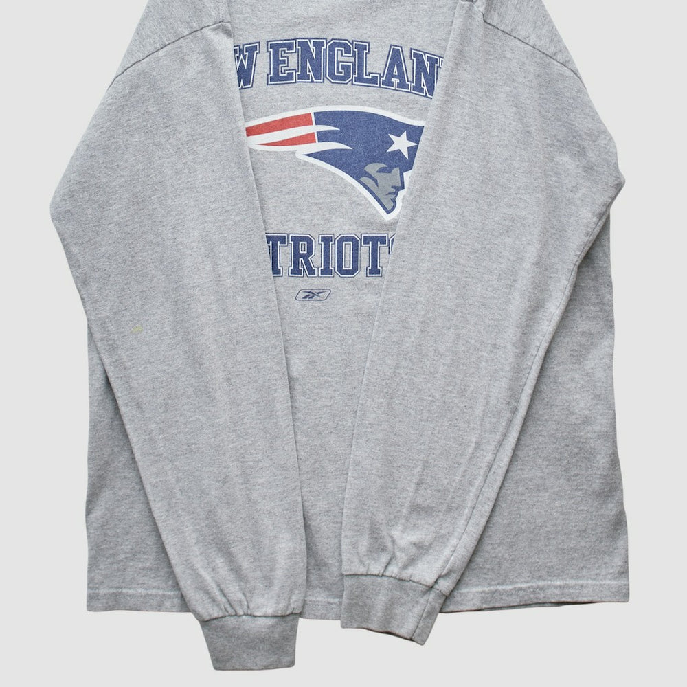 New England Patriots Reebok 2000s Long Sleeve T-shirt Heather Gray Vintage | Fanatics