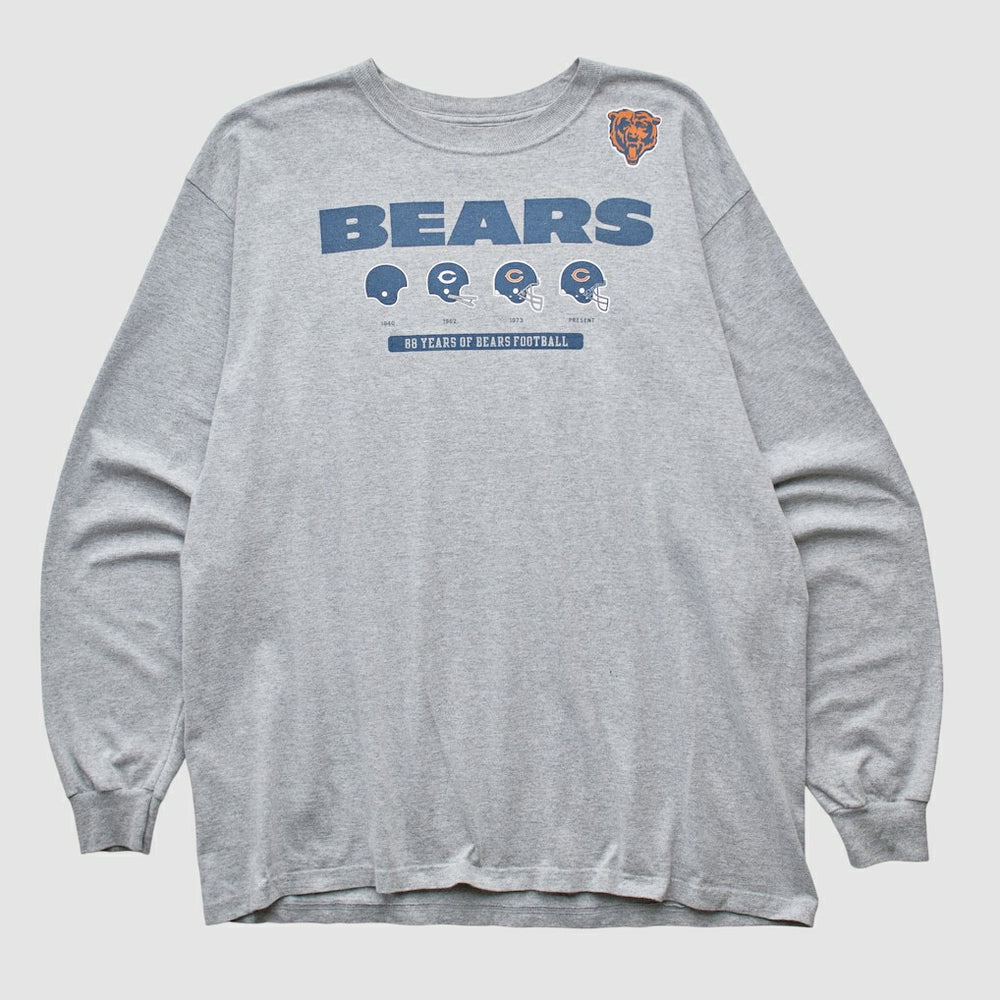 Chicago Bears Reebok 2000s Long Sleeve T-shirt Heather Gray Vintage | Fanatics