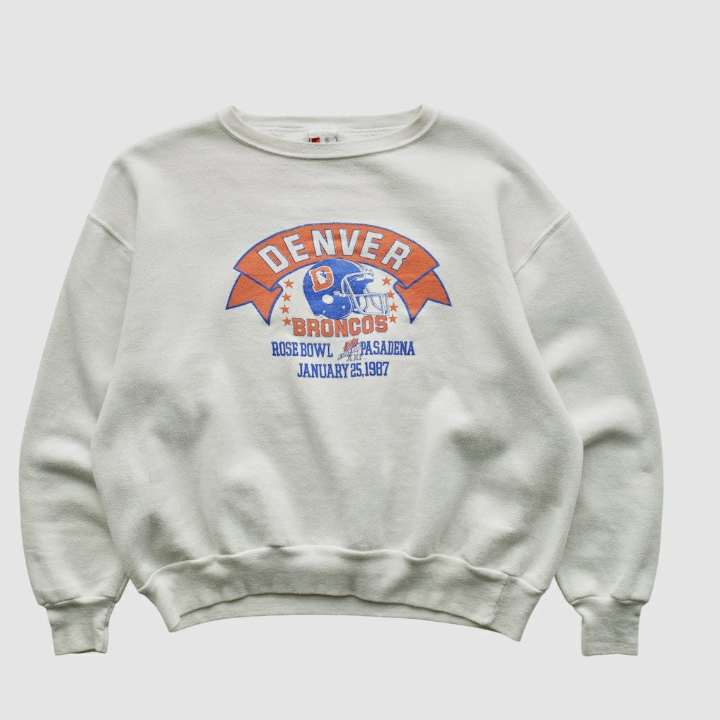 Denver Broncos Signal Sports 1987 Pullover Sweatshirt White Vintage | Fanatics