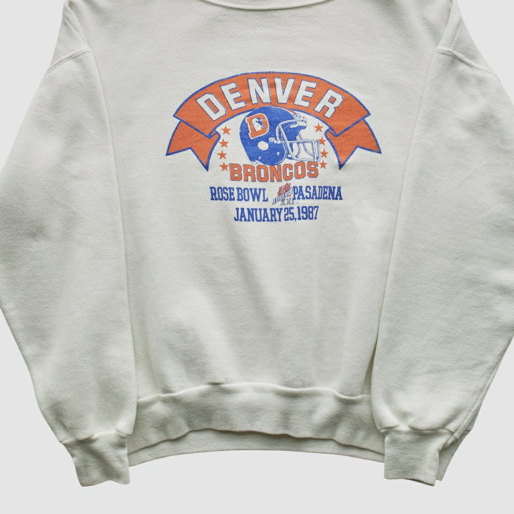 Denver Broncos Signal Sports 1987 Pullover Sweatshirt White Vintage | Fanatics