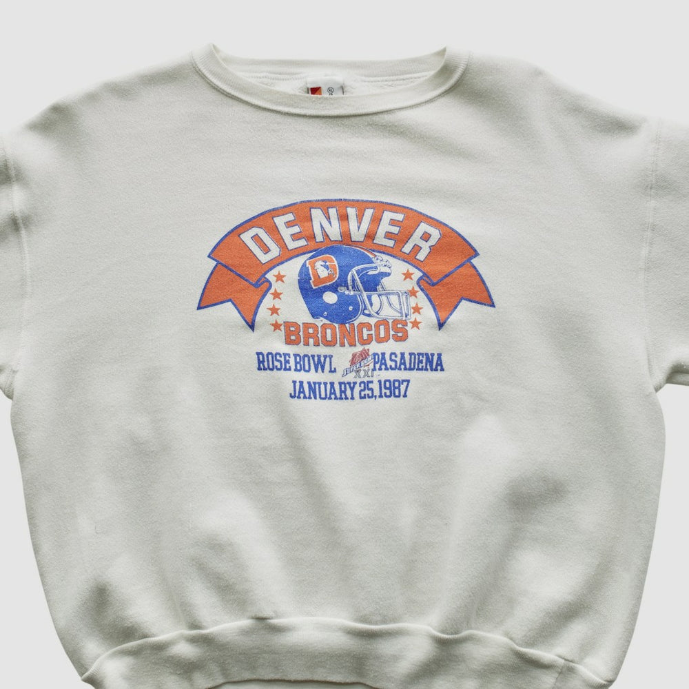 Denver Broncos Signal Sports 1987 Pullover Sweatshirt White Vintage | Fanatics