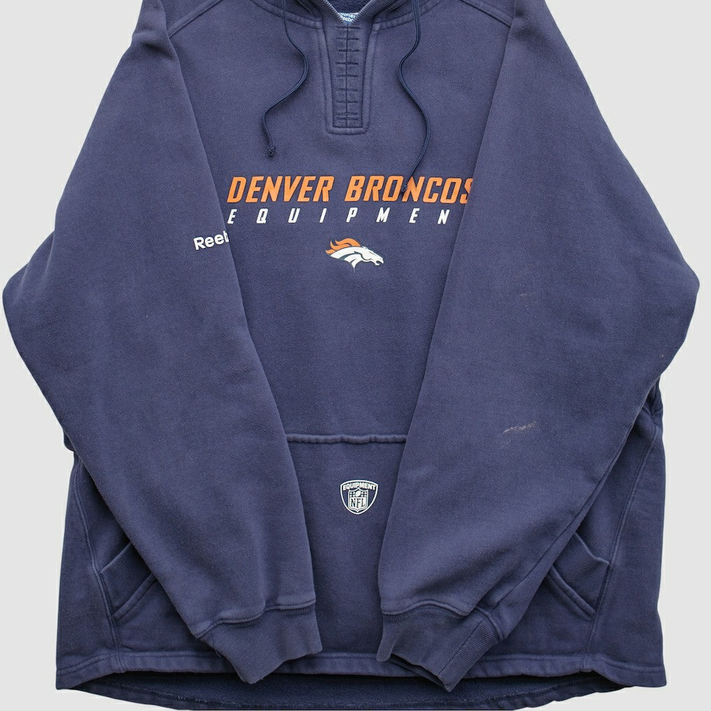 Denver Broncos Reebok 2000s Hooded Pullover Sweatshirt Navy Vintage | Fanatics