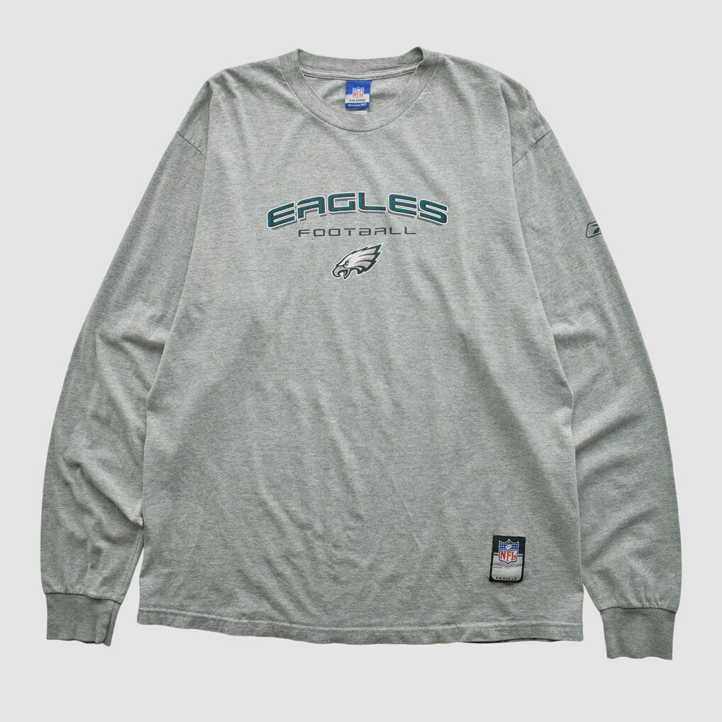 Philadelphia Eagles Reebok 2000s Long Sleeve T-shirt Heather Gray Vintage | Fanatics