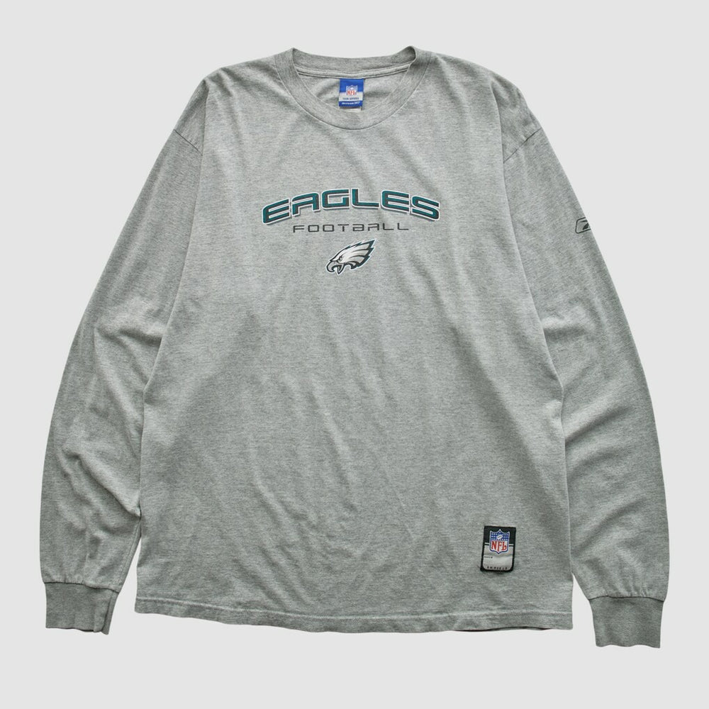 Philadelphia Eagles Reebok 2000s Long Sleeve T-shirt Heather Gray Vintage | Fanatics