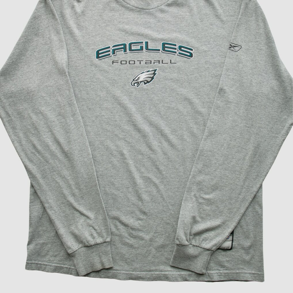 Philadelphia Eagles Reebok 2000s Long Sleeve T-shirt Heather Gray Vintage | Fanatics