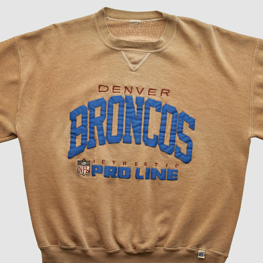 Denver Broncos 90s Pullover Sweatshirt Tan Vintage | Fanatics