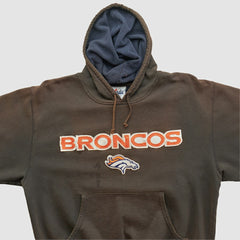 Denver Broncos Majestic 2000s Hooded Pullover Sweatshirt Brown Vintage | Fanatics