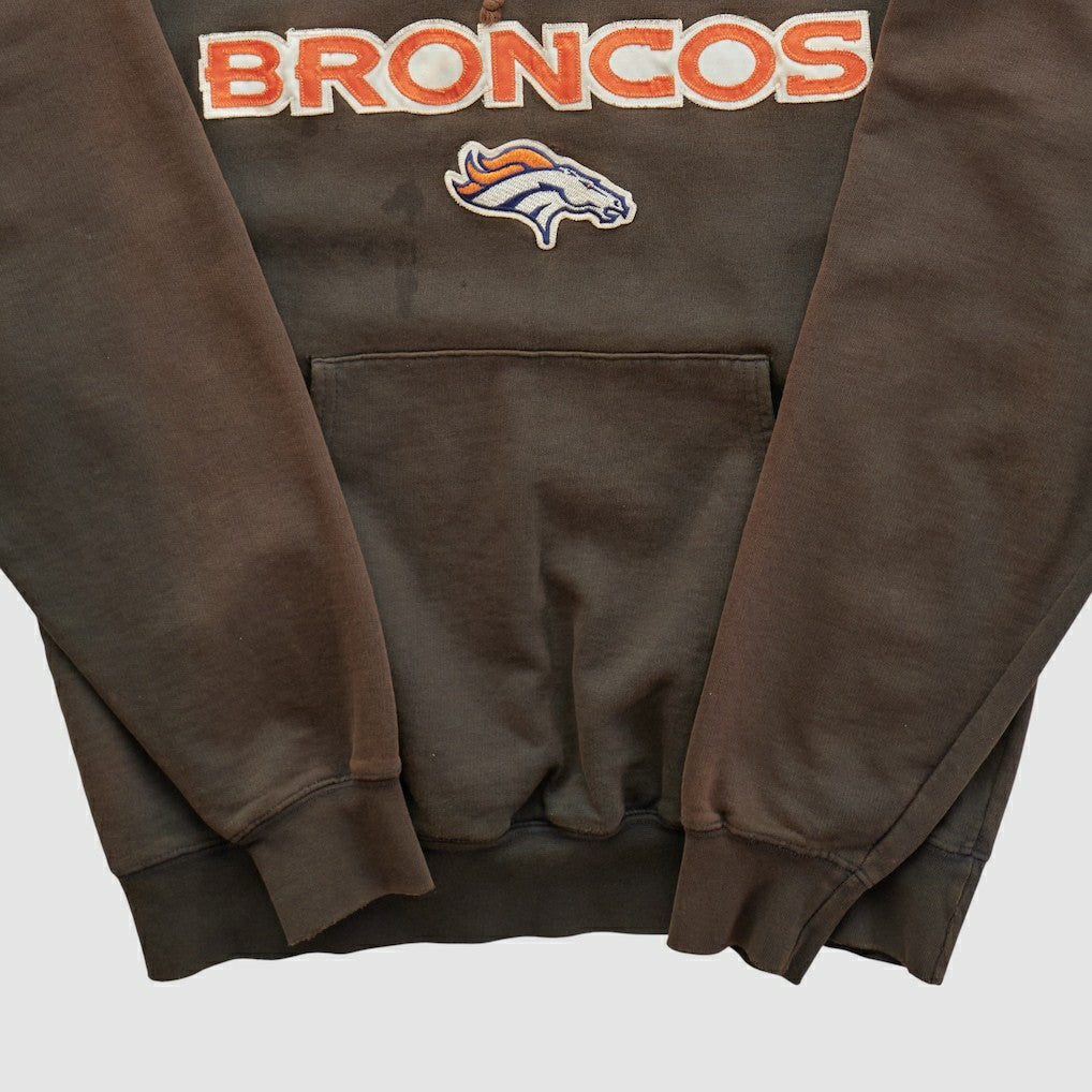 Denver Broncos Majestic 2000s Hooded Pullover Sweatshirt Brown Vintage | Fanatics