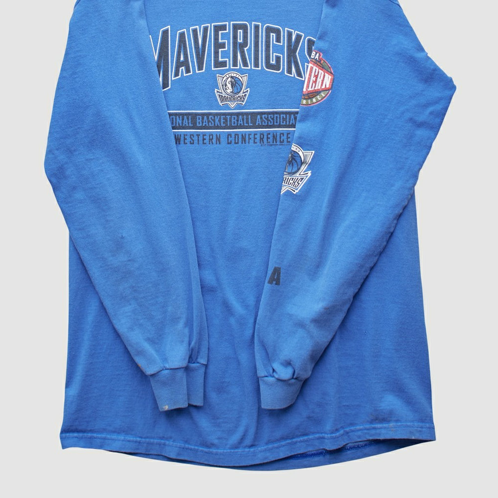 Dallas Mavericks CSA 2000s Long Sleeve T-shirt Blue Vintage - NBA