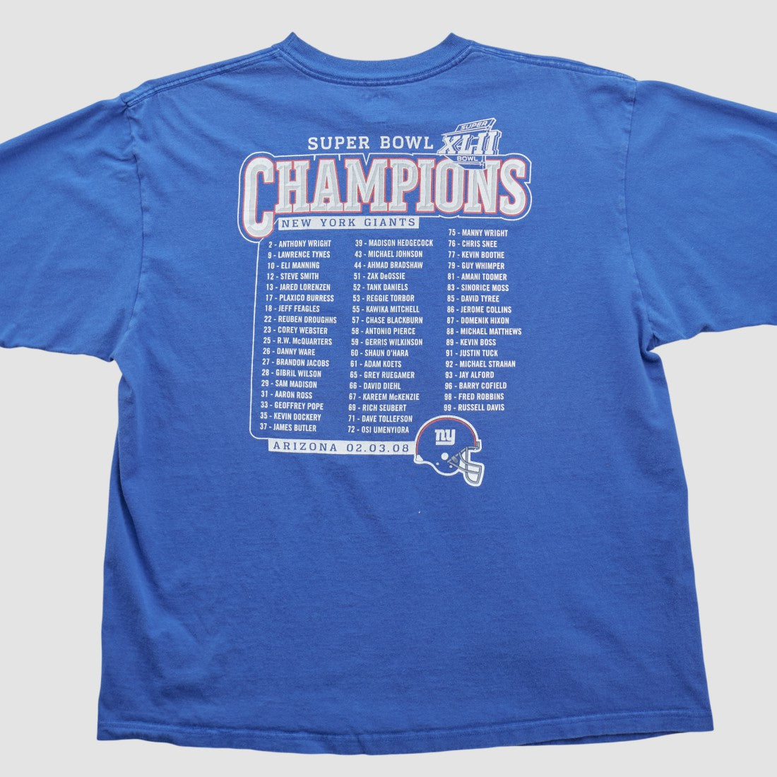 New York Giants Reebok 2008 T-shirt Blue Vintage | Fanatics