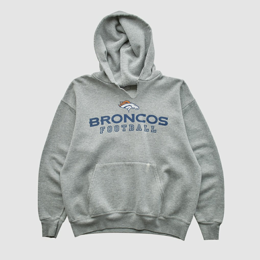Denver Broncos NFL 2000s Hooded Pullover Sweatshirt Heather Gray Vintage | Fanatics