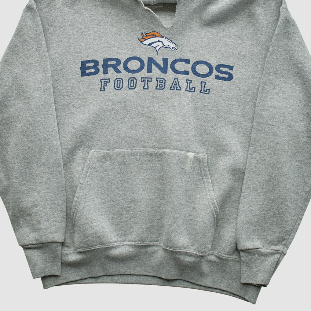 Denver Broncos NFL 2000s Hooded Pullover Sweatshirt Heather Gray Vintage | Fanatics