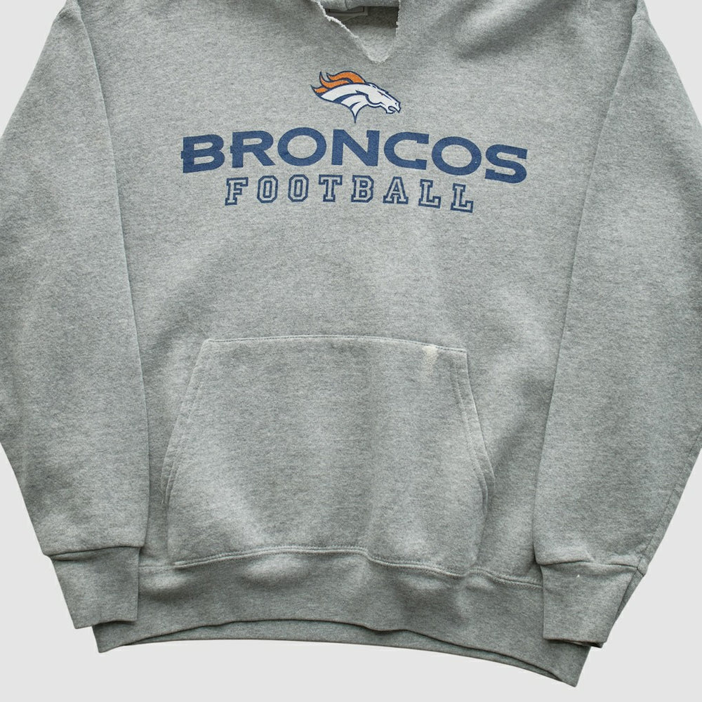 Denver Broncos NFL 2000s Hooded Pullover Sweatshirt Heather Gray Vintage | Fanatics