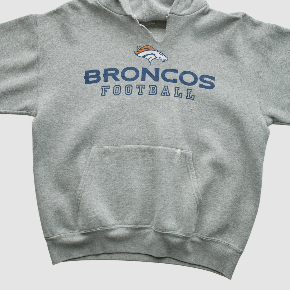 Denver Broncos NFL 2000s Hooded Pullover Sweatshirt Heather Gray Vintage | Fanatics
