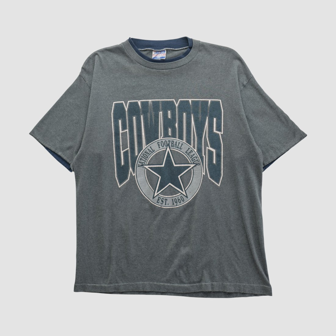 Dallas Cowboys Trench 90s T-shirt Gray Vintage | Fanatics