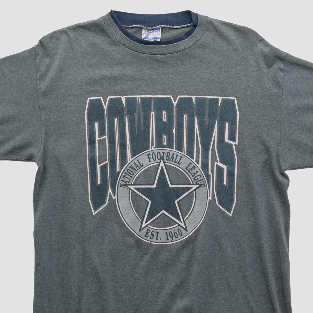 Dallas Cowboys Trench 90s T-shirt Gray Vintage | Fanatics