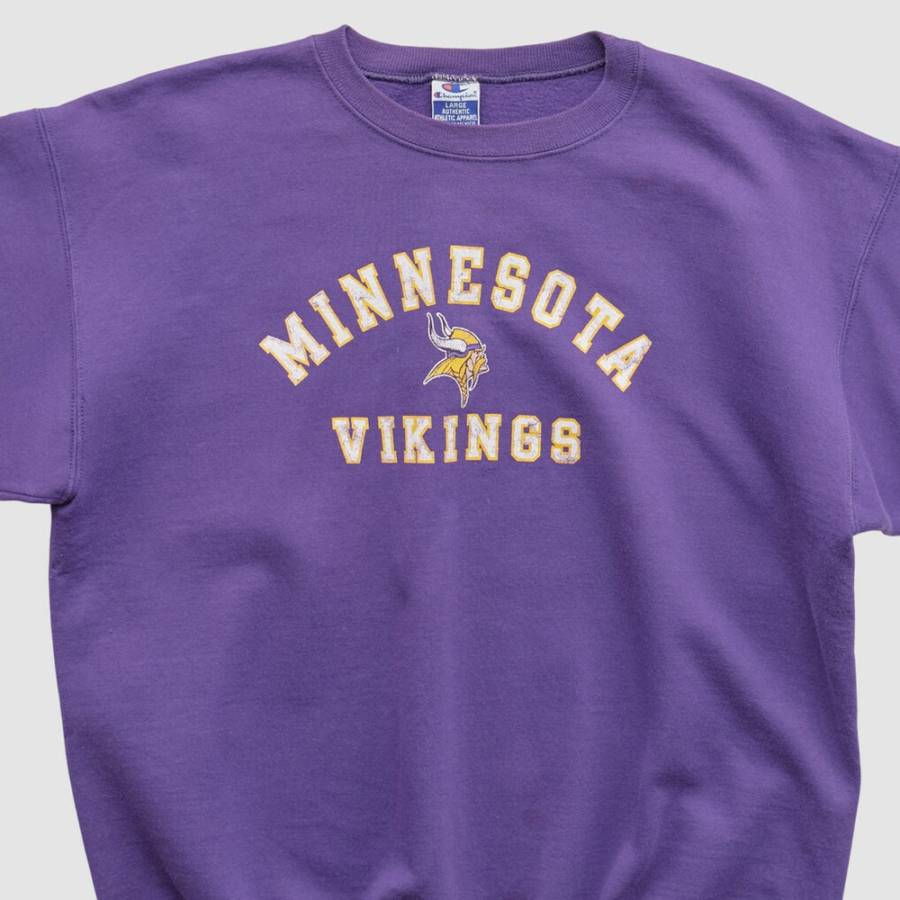Minnesota Vikings Champion 90s Pullover Sweatshirt Purple Vintage | Fanatics