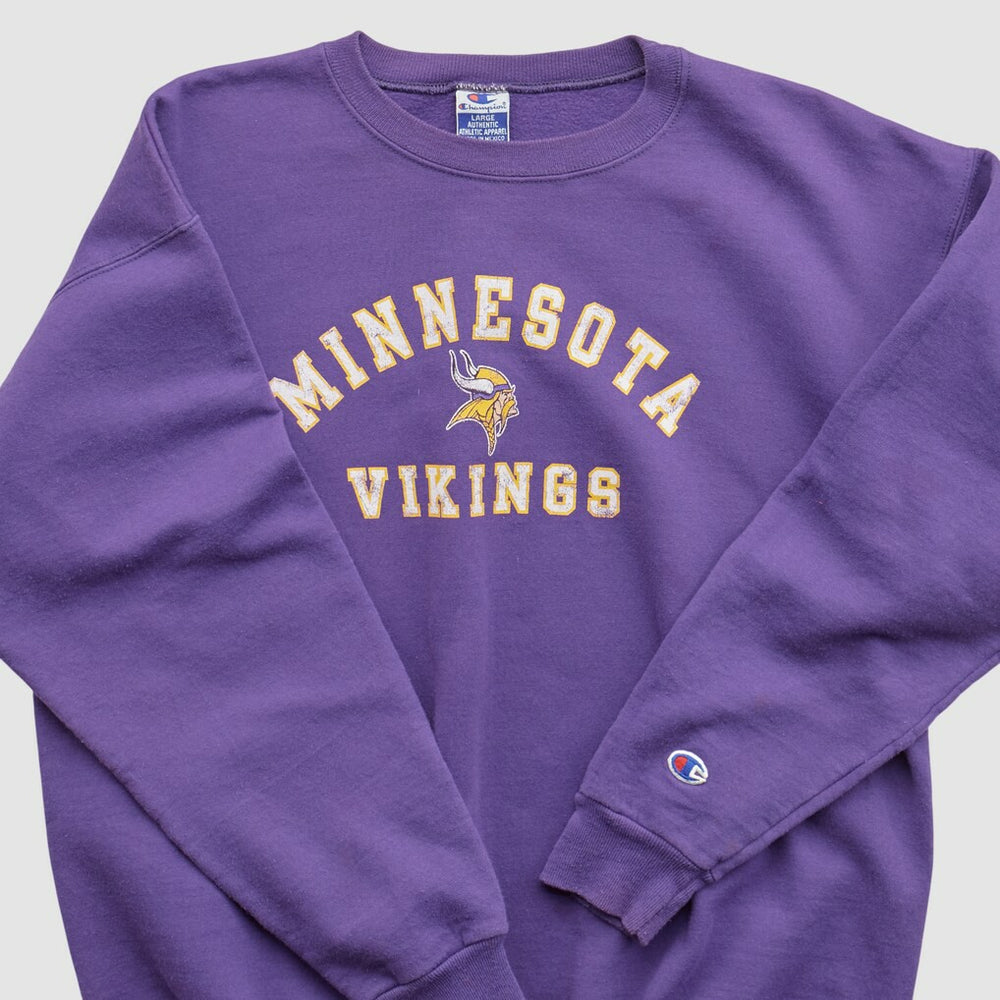 Minnesota Vikings Champion 90s Pullover Sweatshirt Purple Vintage | Fanatics