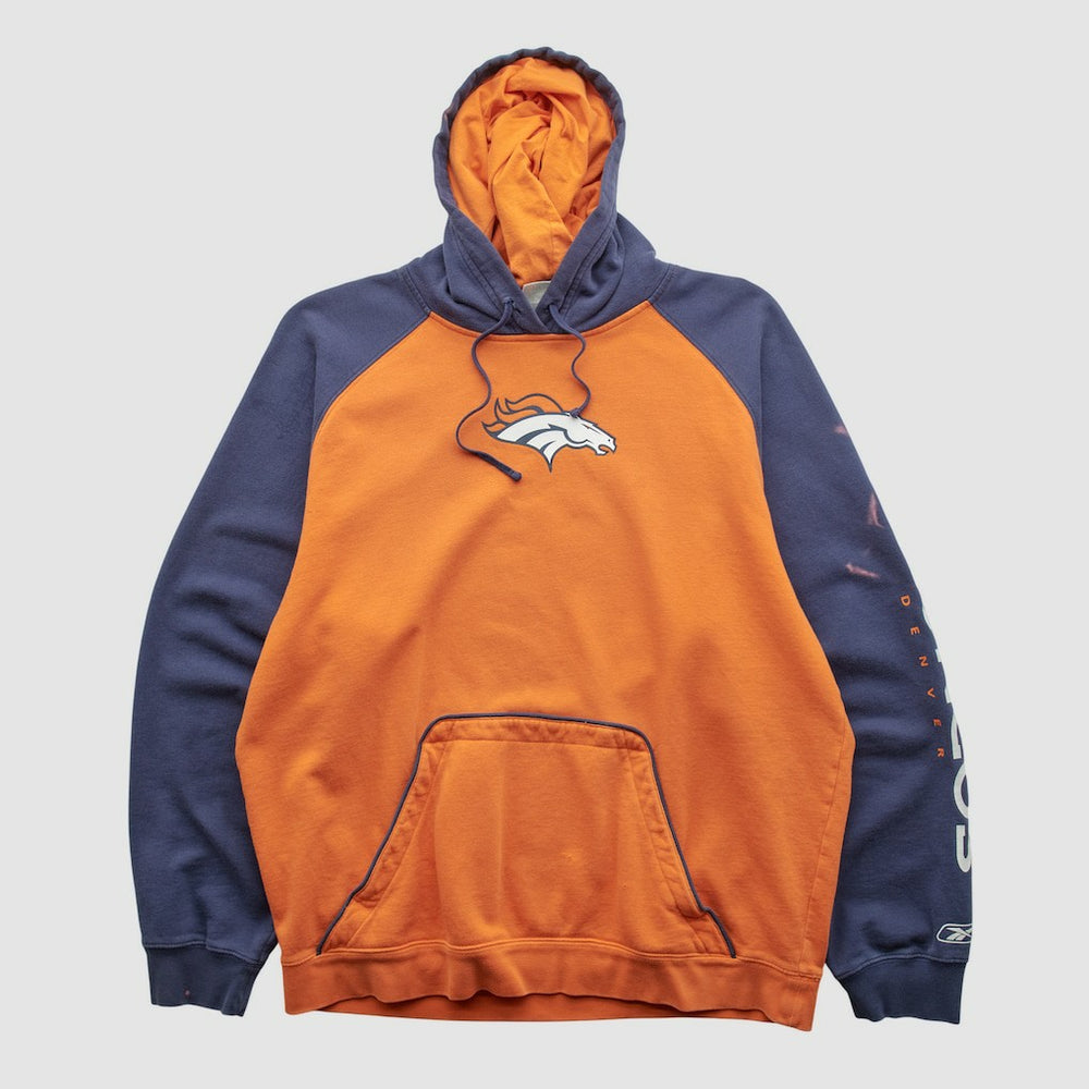 Denver Broncos Reebok 2000s Hooded Pullover Sweatshirt Orange Vintage | Fanatics