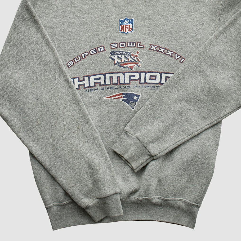 New England Patriots Lee Sport 2002 Pullover Sweatshirt Heather Gray Vintage | Fanatics