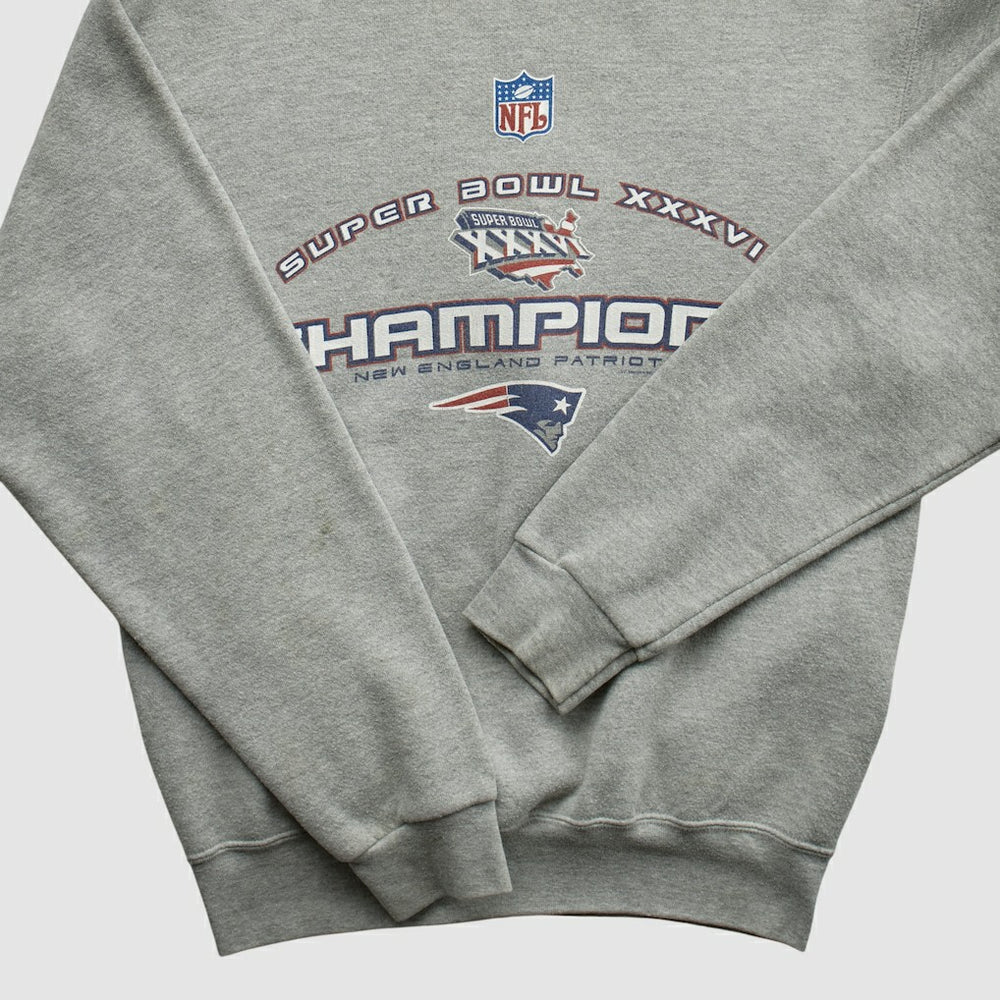 New England Patriots Lee Sport 2002 Pullover Sweatshirt Heather Gray Vintage | Fanatics