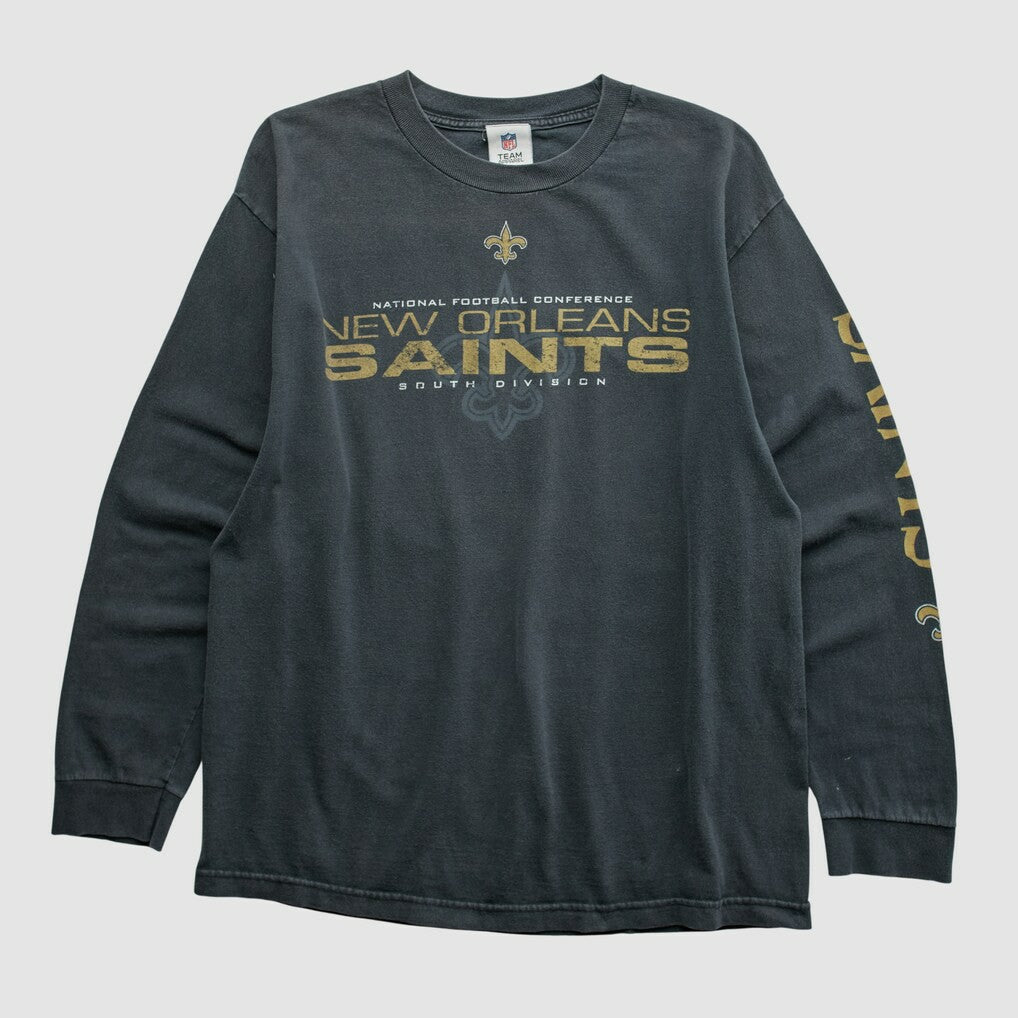New Orleans Saints NFL 2010s Long Sleeve T-shirt Black Vintage | Fanatics