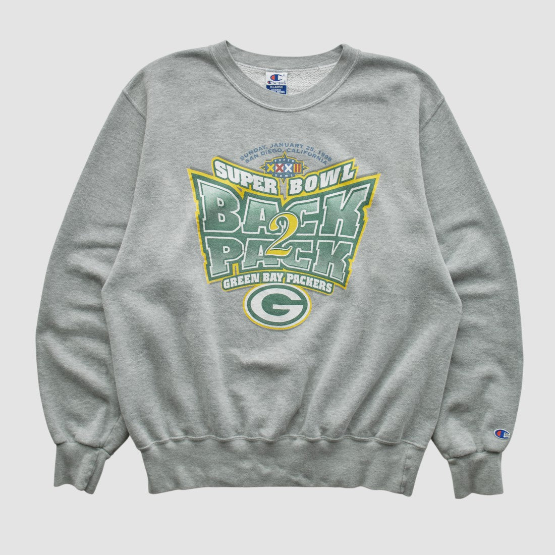 Green Bay Packers Champion 1998 Pullover Sweatshirt Heather Gray Vintage | Fanatics