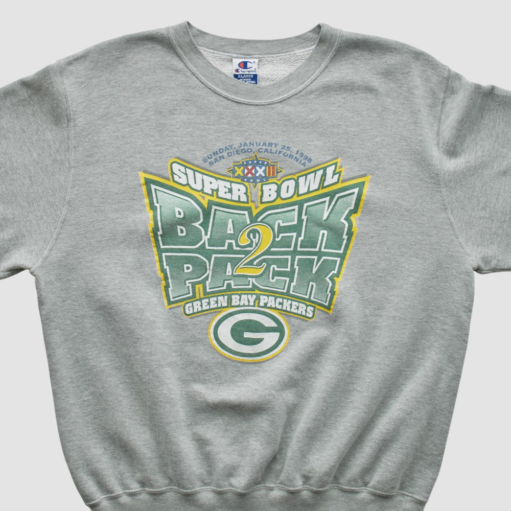 Green Bay Packers Champion 1998 Pullover Sweatshirt Heather Gray Vintage | Fanatics