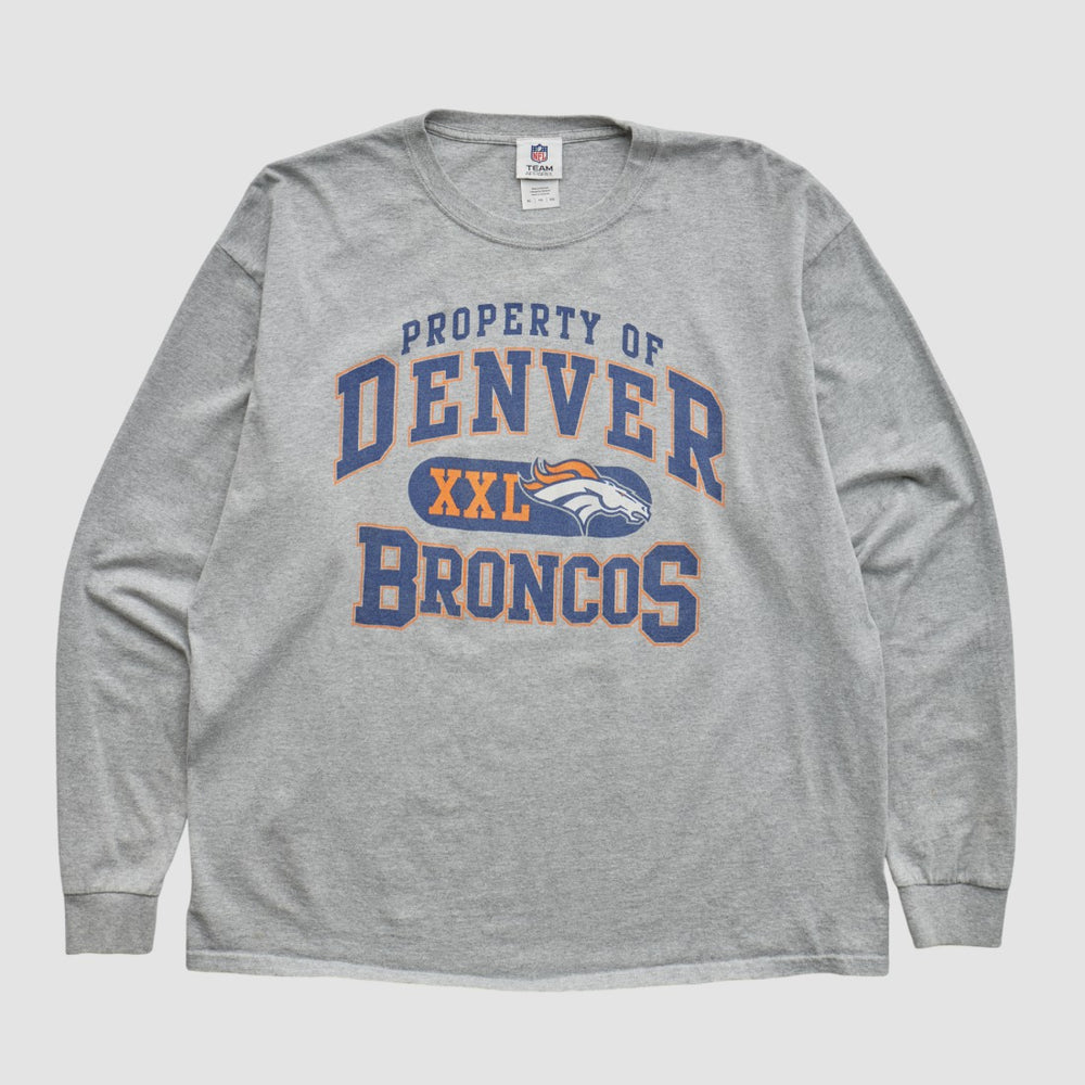 Denver Broncos NFL 2010s Long Sleeve T-shirt Heather Gray Vintage | Fanatics